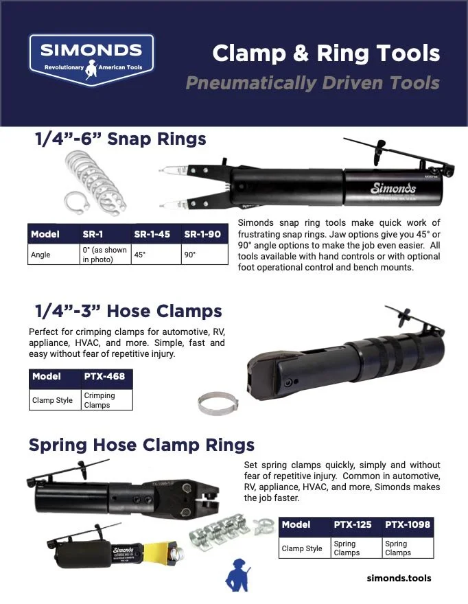 Faster and easier hose clamp and snap ring installation for